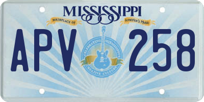 MS license plate APV258