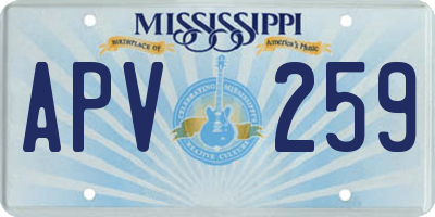MS license plate APV259