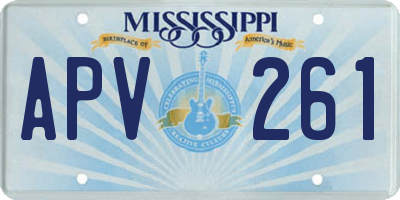 MS license plate APV261