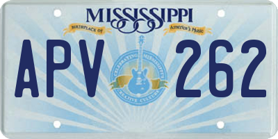 MS license plate APV262