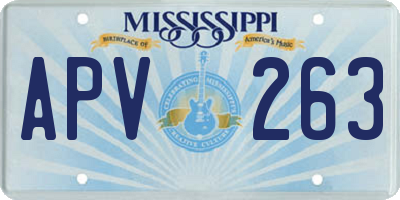 MS license plate APV263
