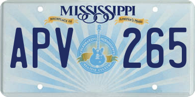 MS license plate APV265