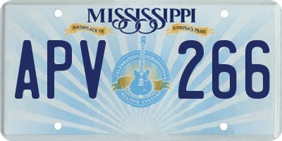 MS license plate APV266