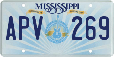 MS license plate APV269