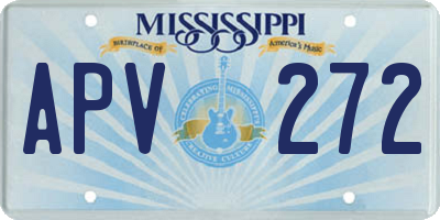 MS license plate APV272
