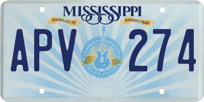 MS license plate APV274