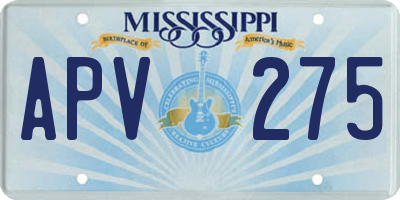 MS license plate APV275