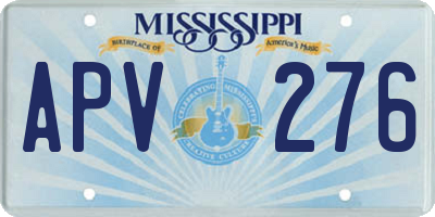 MS license plate APV276