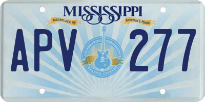 MS license plate APV277
