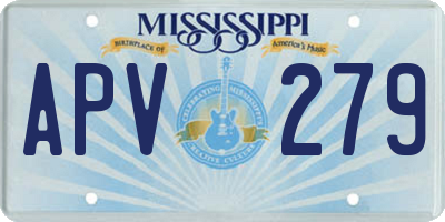 MS license plate APV279
