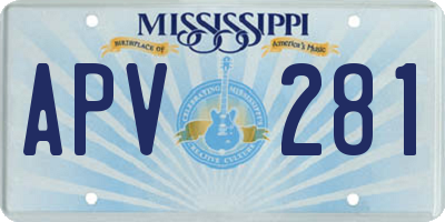 MS license plate APV281