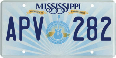MS license plate APV282