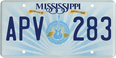 MS license plate APV283