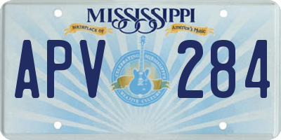 MS license plate APV284