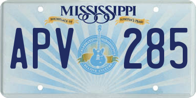 MS license plate APV285