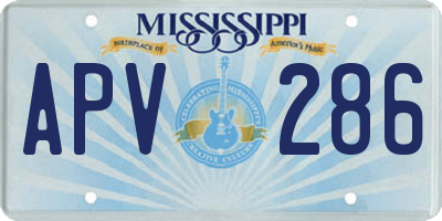 MS license plate APV286