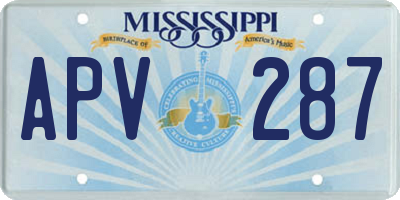 MS license plate APV287