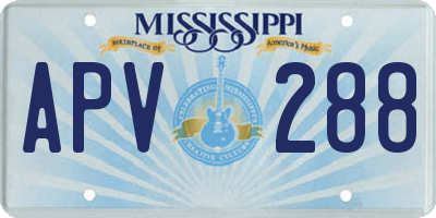 MS license plate APV288