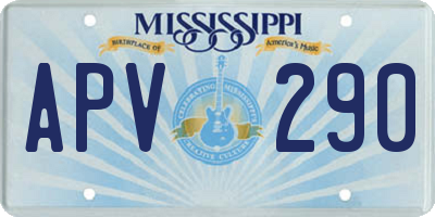 MS license plate APV290