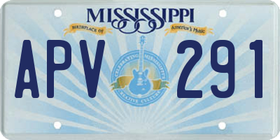 MS license plate APV291
