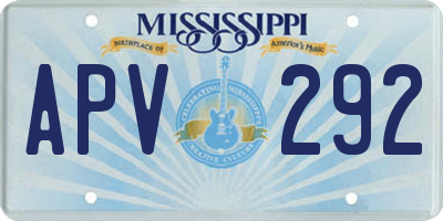 MS license plate APV292