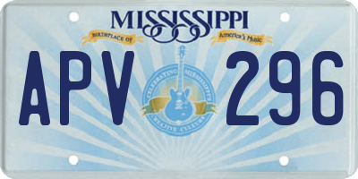 MS license plate APV296