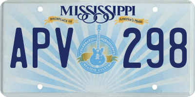 MS license plate APV298