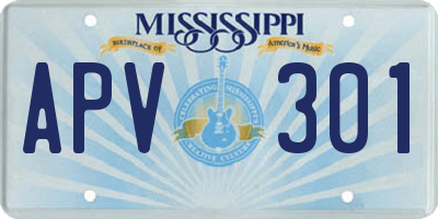 MS license plate APV301