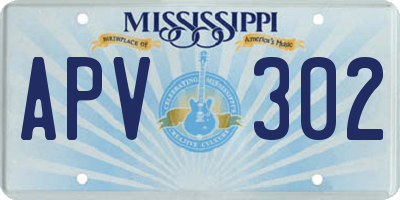 MS license plate APV302