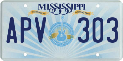 MS license plate APV303