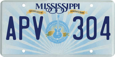MS license plate APV304