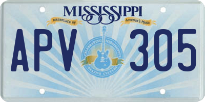 MS license plate APV305