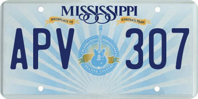 MS license plate APV307