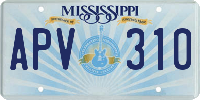 MS license plate APV310