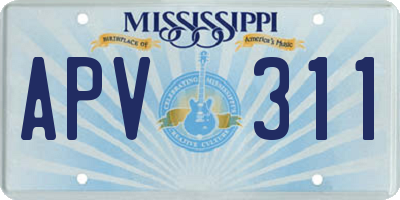 MS license plate APV311