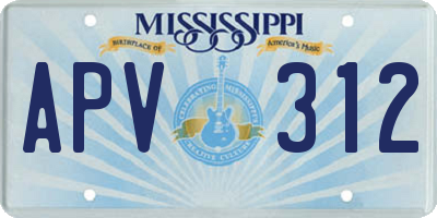 MS license plate APV312