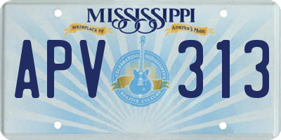 MS license plate APV313
