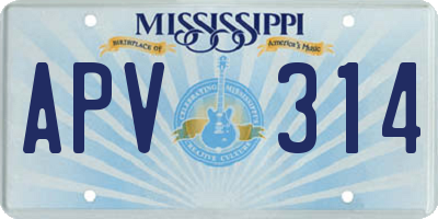 MS license plate APV314