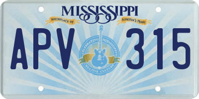 MS license plate APV315