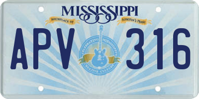 MS license plate APV316