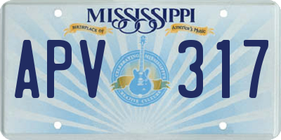 MS license plate APV317