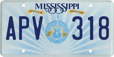 MS license plate APV318