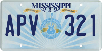 MS license plate APV321