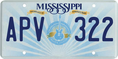 MS license plate APV322