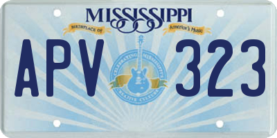 MS license plate APV323