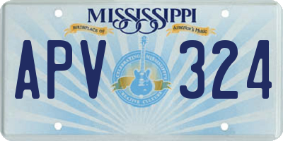 MS license plate APV324