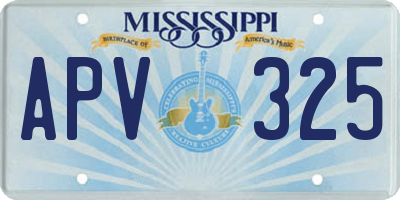 MS license plate APV325