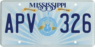 MS license plate APV326