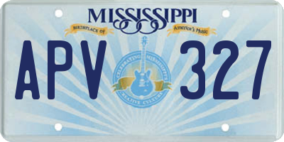 MS license plate APV327