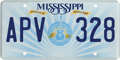 MS license plate APV328